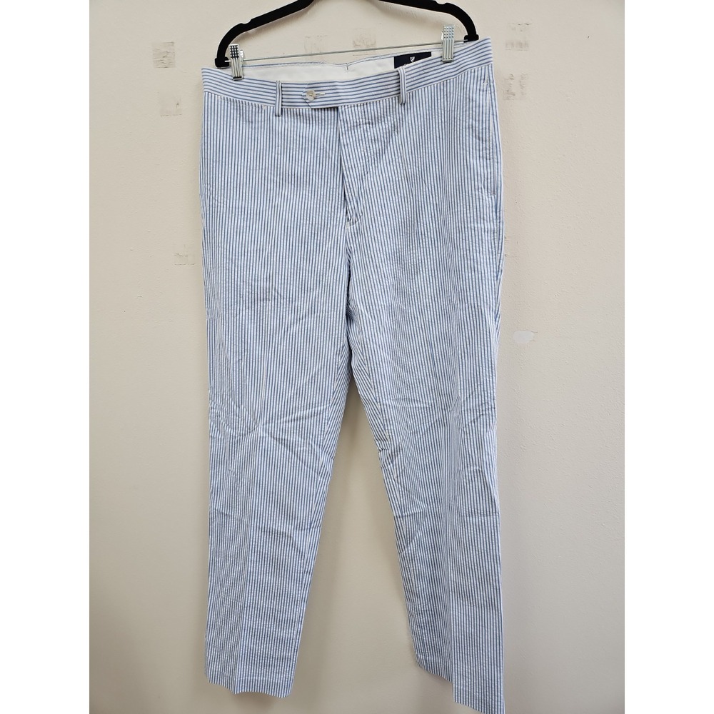 Daniel Cremieux Mens Blue White Pants 36×34 Nautical Retro Preppy Classic